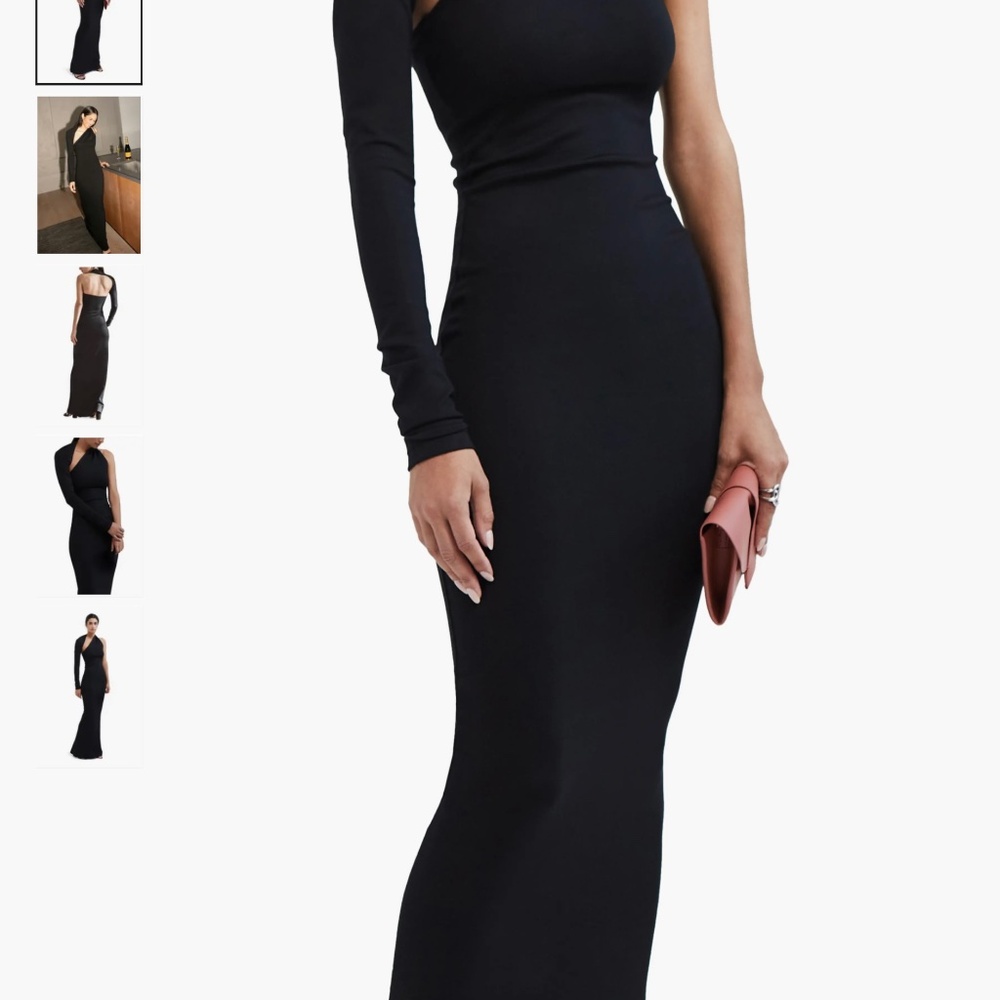 Marcella Black Asymmetrical Dress